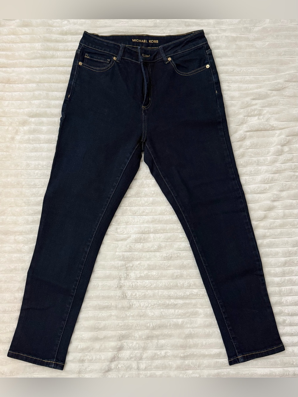 Michael Kors Women's Navy Skinny Jeans with Gold-Tone Hardware